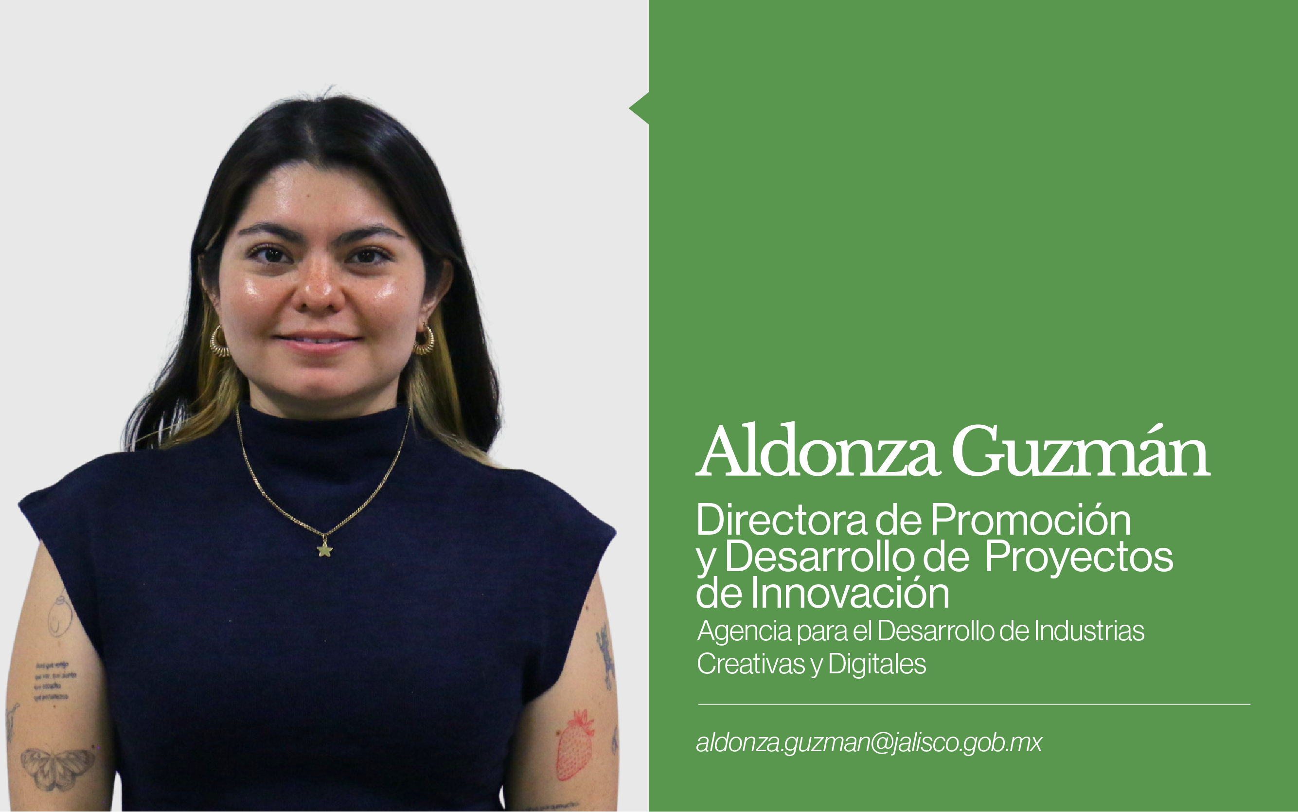 Aldonza Guzmán, Directora de Promoción y Desarrollo de Proyectos de Innovación, Agencia para el Desarrollo de Industrias Creativas y Digitales