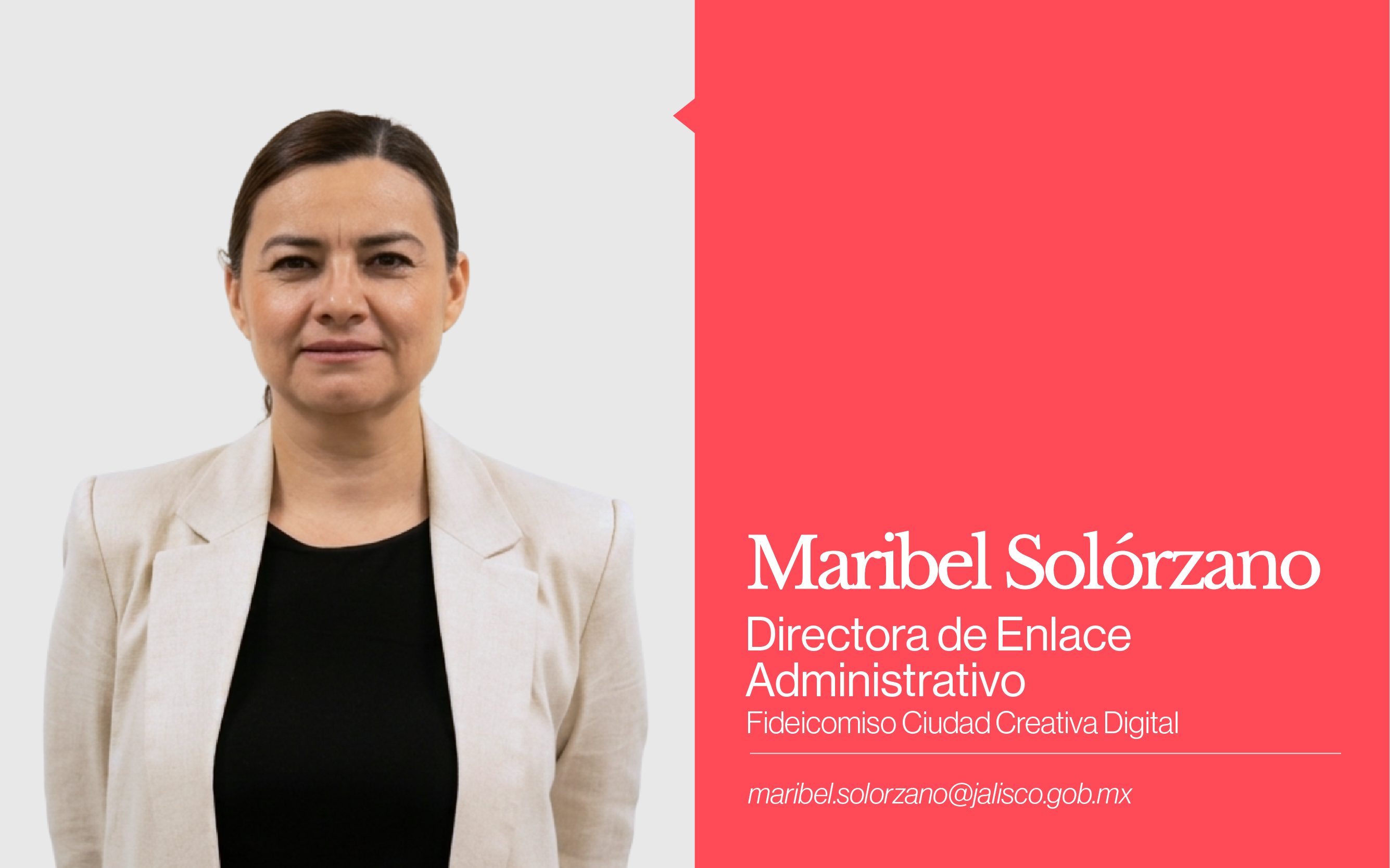 Maribel Solórzano, Directora de Enlace Administrativo, Fideicomiso Ciudad Creativa Digital